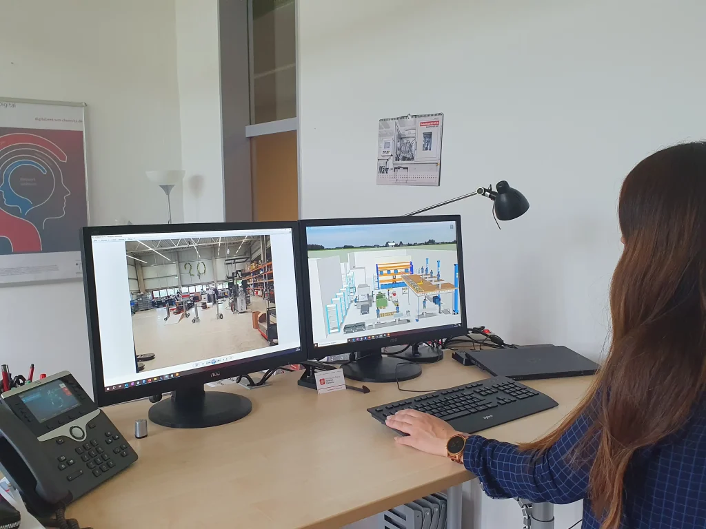 digitale Visualisierung der Produktionshalle (IST zu SOLL)